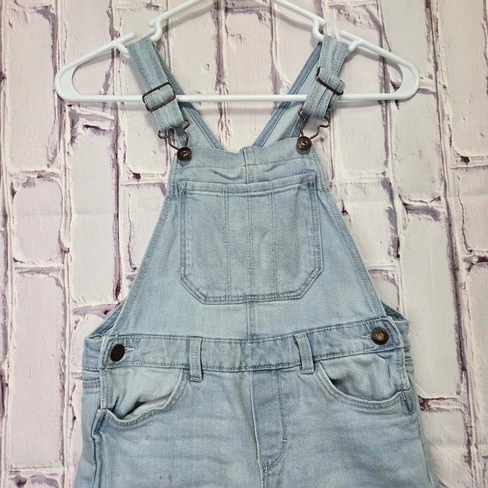 Vintage Y2K OshKosh B'gosh Kids Denim Overalls Light Wash Distressed Sz 7 School